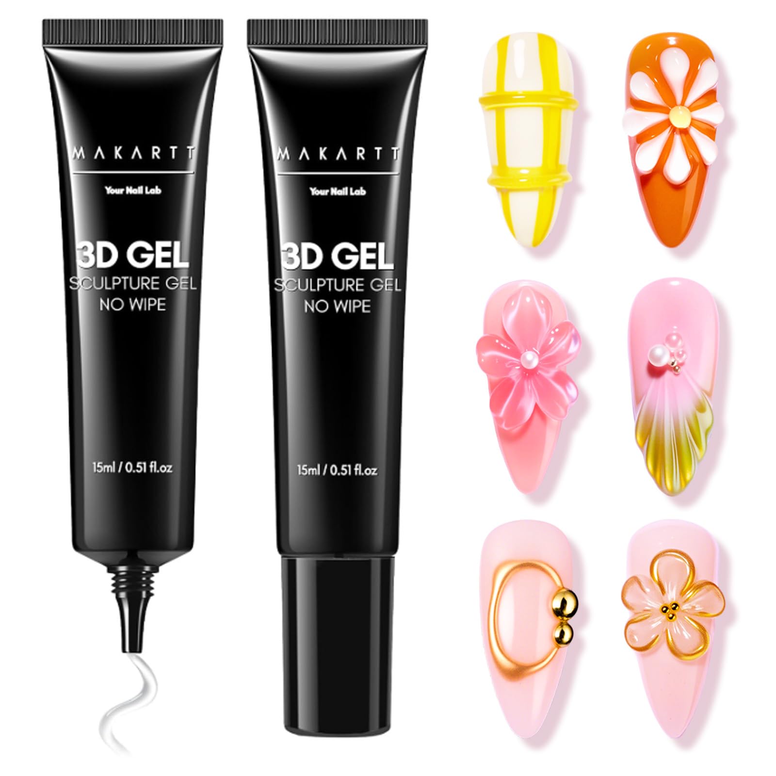 Amazon.com: Makartt 3D Gel Nail Art: 2 Pcs 15g Nail Sculpting DIY